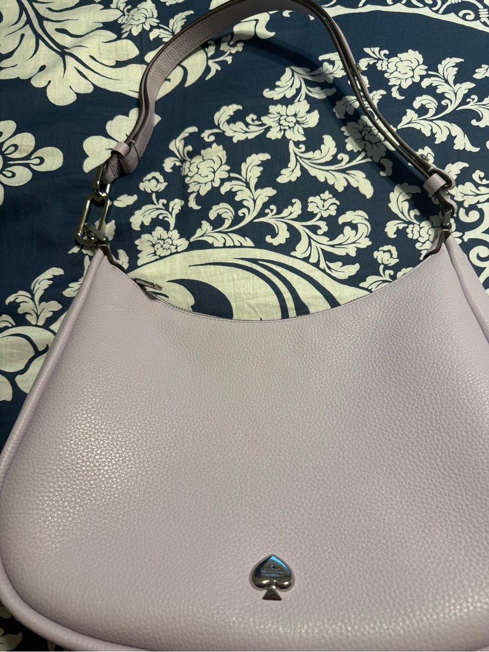 kate spade lavender pebbled leather shoulder bag
